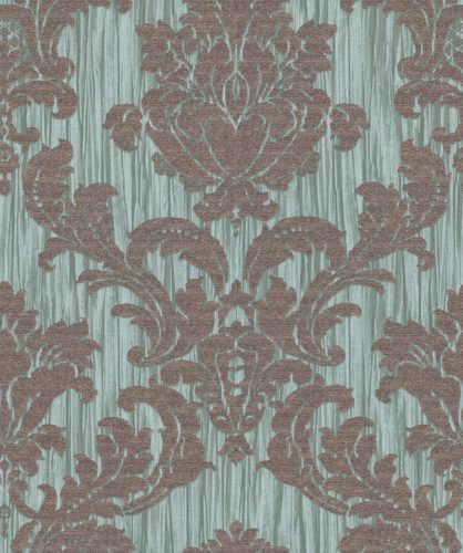 Zöld-bronz színű barokk mintás Vlies-vinyl tapéta, Maison Luxe 17721