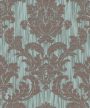 Zöld-bronz színű barokk mintás Vlies-vinyl tapéta, Maison Luxe 17721