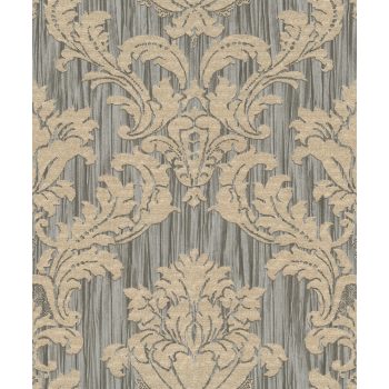  Barna-bézs színű barokk mintás Vlies-vinyl tapéta, Maison Luxe 17725
