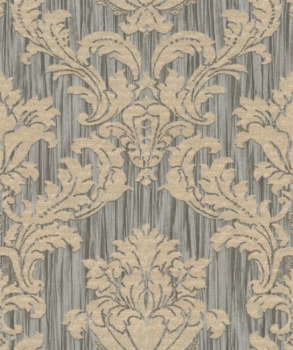 Barna-bézs színű barokk mintás Vlies-vinyl tapéta, Maison Luxe 17725