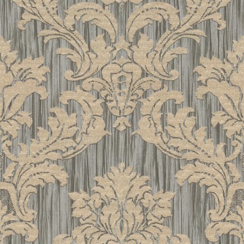 Barna-bézs színű barokk mintás Vlies-vinyl tapéta, Maison Luxe 17725