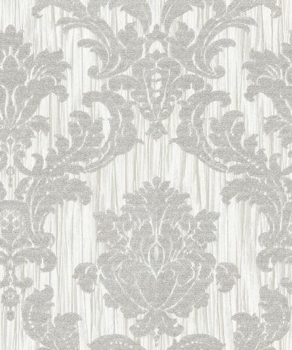 Bézs-ezüst színű barokk mintás Vlies-vinyl tapéta, Maison Luxe 17729