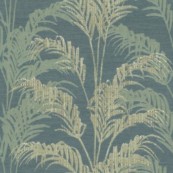   Kék-zöld színű levélmintás Vlies-vinyl tapéta, Maison Luxe 17731