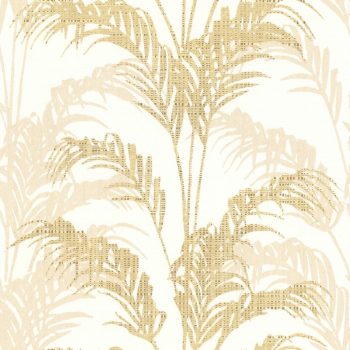   Bézs-arany színű levélmintás Vlies-vinyl tapéta, Maison Luxe 17739