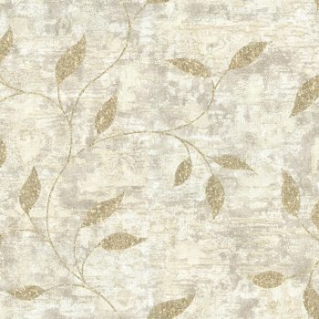   Bézs-arany levélmintás Vlies-vinyl tapéta, Maison Luxe 17743