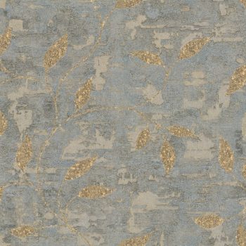   Sötétszürke-arany színű növénymintás Vlies-vinyl tapéta, Maison Luxe 17747