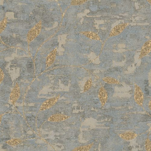 Sötétszürke-arany színű növénymintás Vlies-vinyl tapéta, Maison Luxe 17747