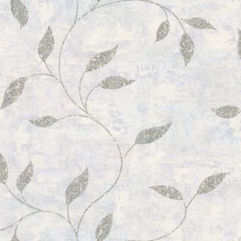   Tört fehér-ezüst színű növénymintás Vlies-vinyl tapéta, Maison Luxe 17749