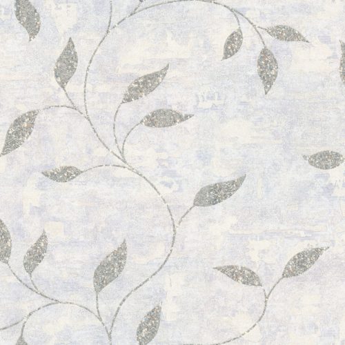 Tört fehér-ezüst színű növénymintás Vlies-vinyl tapéta, Maison Luxe 17749