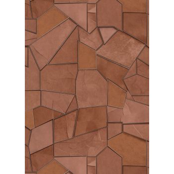   Terrakotta-arany színű kőmintás Vlies-vinyl tapéta, Erismann Elle Decoration 4, 10445-13