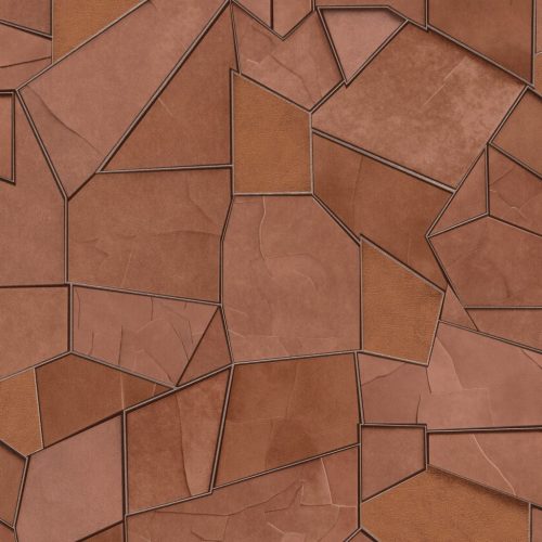Terrakotta-arany színű kőmintás Vlies-vinyl tapéta, Erismann Elle Decoration 4, 10445-13