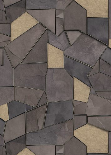 Barna-arany színű kőmintás Vlies-vinyl tapéta, Erismann Elle Decoration 4, 10445-37