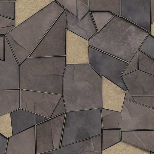 Barna-arany színű kőmintás Vlies-vinyl tapéta, Erismann Elle Decoration 4, 10445-37