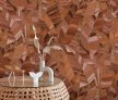 Terrakotta-arany színű levélmintás Vlies-vinyl tapéta, Erismann Elle Decoration 4, 10446-13