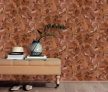 Terrakotta-arany színű levélmintás Vlies-vinyl tapéta, Erismann Elle Decoration 4, 10446-13