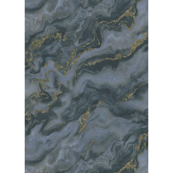   Kék-arany színű márványmintás Vlies-vinyl tapéta, Erismann Elle Decoration 4, 10447-08