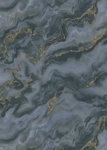 Kék-arany színű márványmintás Vlies-vinyl tapéta, Erismann Elle Decoration 4, 10447-08