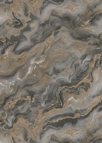 Barna-arany színű márványmintás Vlies-vinyl tapéta, Erismann Elle Decoration 4, 10447-37