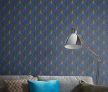 Kék-arany színű legyezőmintás Vlies-vinyl tapéta, Erismann Elle Decoration 4, 10451-08