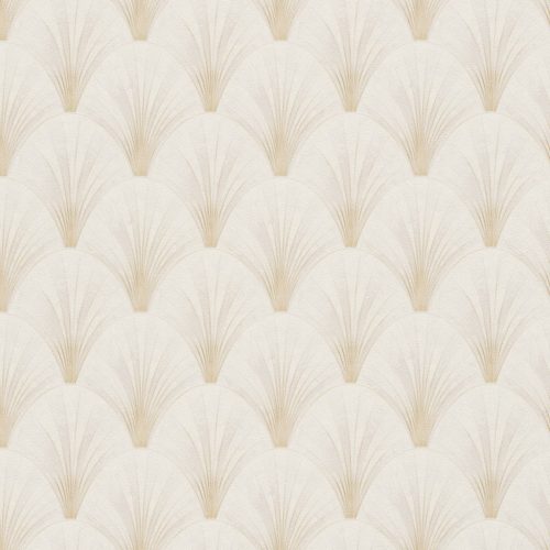 Bézs-krém színű legyezőmintás Vlies-vinyl tapéta, Erismann Elle Decoration 4, 10451-14