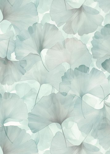 Türkiz színű levélmintás Vlies-vinyl tapéta, Erismann Elysium 10470-18