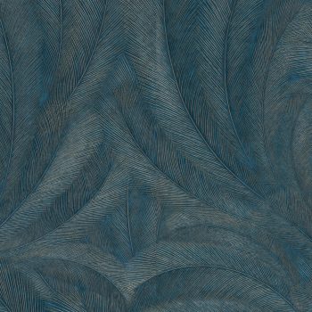   Türkiz-arany színű levélmintás Vlies-vinyl tapéta, Erismann Elysium 10476-19