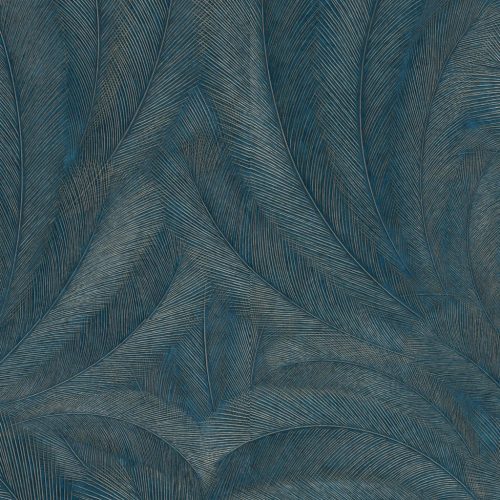 Türkiz-arany színű levélmintás Vlies-vinyl tapéta, Erismann Elysium 10476-19