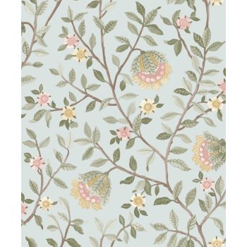   Világoskék alapon virágmintás Vlies tapéta, Botanique B19924