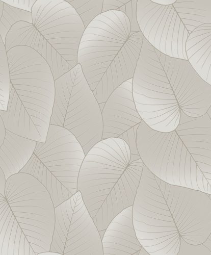 Krémszínű levélmintás Vlies tapéta, Botanique B21207