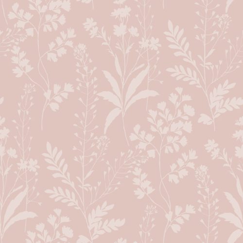 Rózsaszín növénymintás Vlies tapéta, Botanique M52813