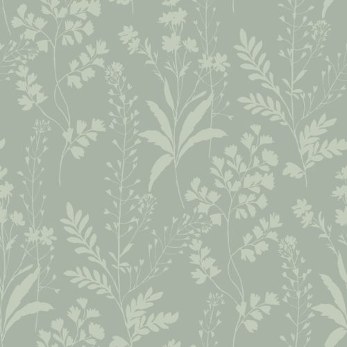 Világoszöld növénymintás Vlies tapéta, Botanique M52814