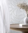 Fehér színű csillogó növényi mintás Vlies tapéta, Ritus 35503