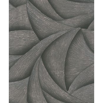   Sötétszürke színű csillogó növényi mintás Vlies tapéta, Ritus 35505