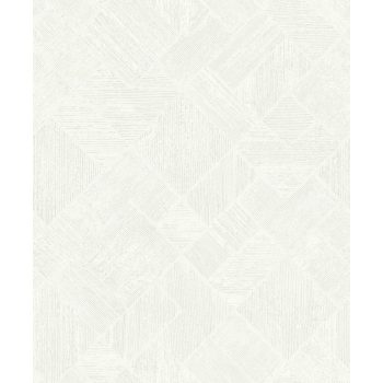   Fehér ezüst csillogó geometrikus mintás Vlies tapéta, Ritus 35508