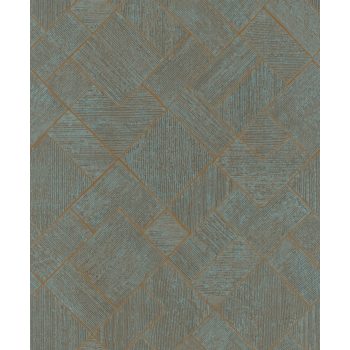   Türkiz és barna színű geomterikus mintás Vlies tapéta, Ritus 35512