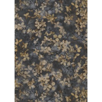   Sötétszürke alapon arany színű növényi mintás Vlies tapéta, Play of Light 10415-15