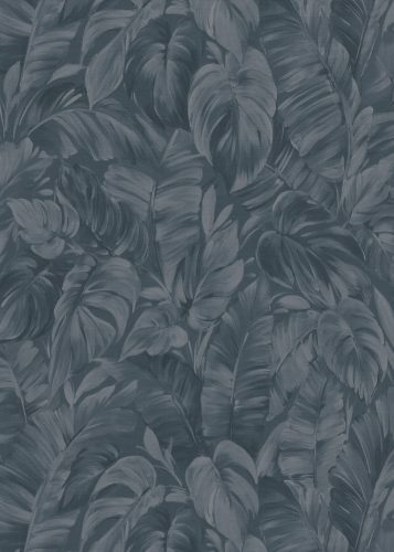 Sötétkék színű levélmintás Vlies tapéta, Play of Light 10416-08