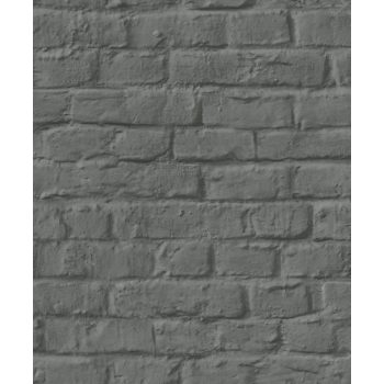   Sötétszürke színű téglamintás Vlies tapéta, Loft Superior 1834170