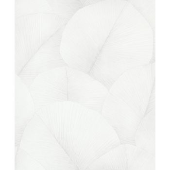   Tört fehér színű levélmintás Vlies tapéta, Kumano 1834507
