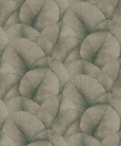 Zöldes-barna színű levélmintás Vlies tapéta, Kumano 1834513