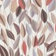 Tört fehér alapon szürke, barna és piros levélmintás Vlies tapéta, Gentle 10431-11