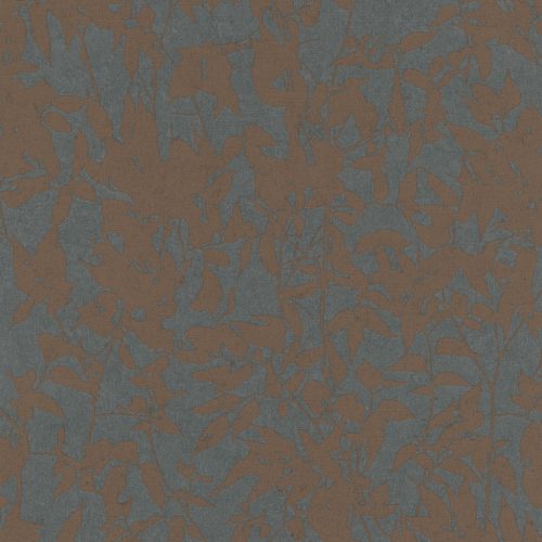 Sötét szürke alapon sötét barna levélmintás Vlies tapéta, Gentle 10435-47