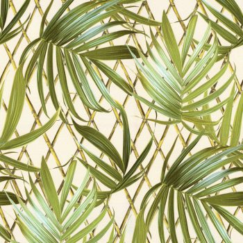   Zöld színű levélmintás vlies-vinyl tapéta, Eldorado 15503