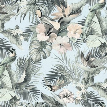    Kék színű növényi mintás vlies-vinyl tapéta, Eldorado 15505