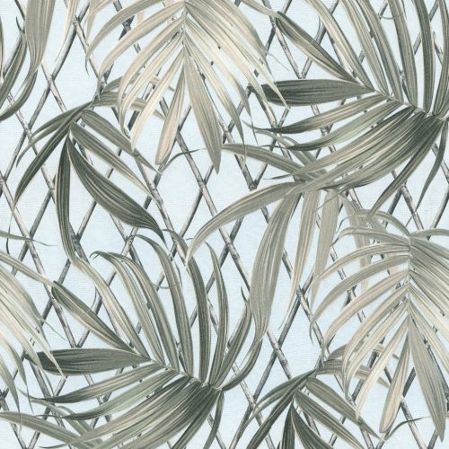 Kék színű levélmintás vlies-vinyl tapéta, Eldorado 15506