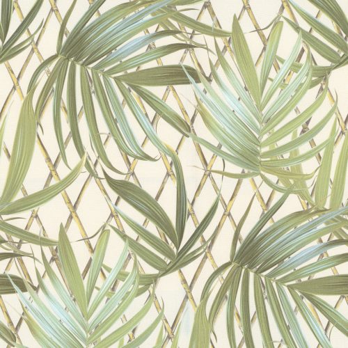 Zöld színű levélmintás vlies-vinyl tapéta, Eldorado 15509
