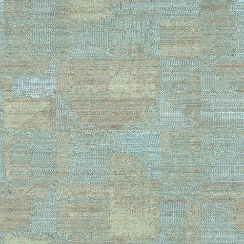 Türkiz színű textilhatású vlies-vinyl tapéta, Eldorado 15541