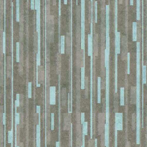 Türkiz színű geometrikus vlies-vinyl tapéta, Eldorado 15553